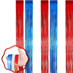 rideau décoratif rouge bleu blanc rayures étoiles adhésif festif anniversaire fête indépendance américain