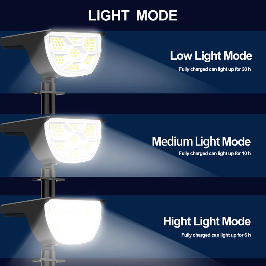 lumière solaire extérieure ip65 led 72watt blanc chaud moderne jardin fixe tringle