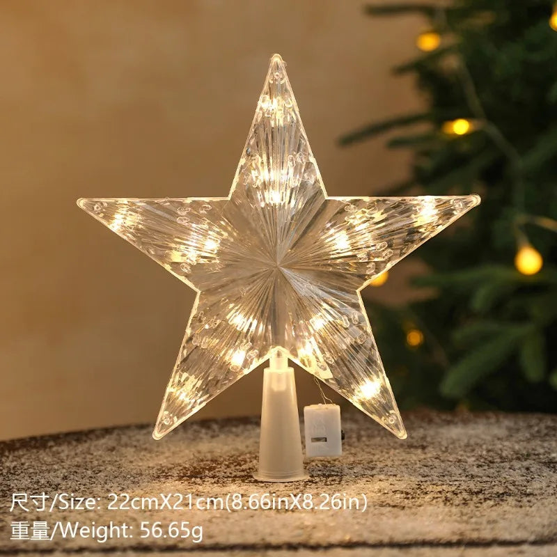 décoration noël étoile lumineuse transparente perforée classique tringle support chambre maison