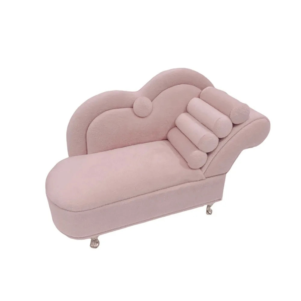 présentoir bijoux velours rose classique canapé fauteuil armoire table d'appoint miroir pvc pieds métalliques