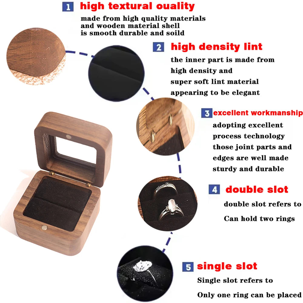 boîte bijoux bois marron foncé grain naturel classique maison