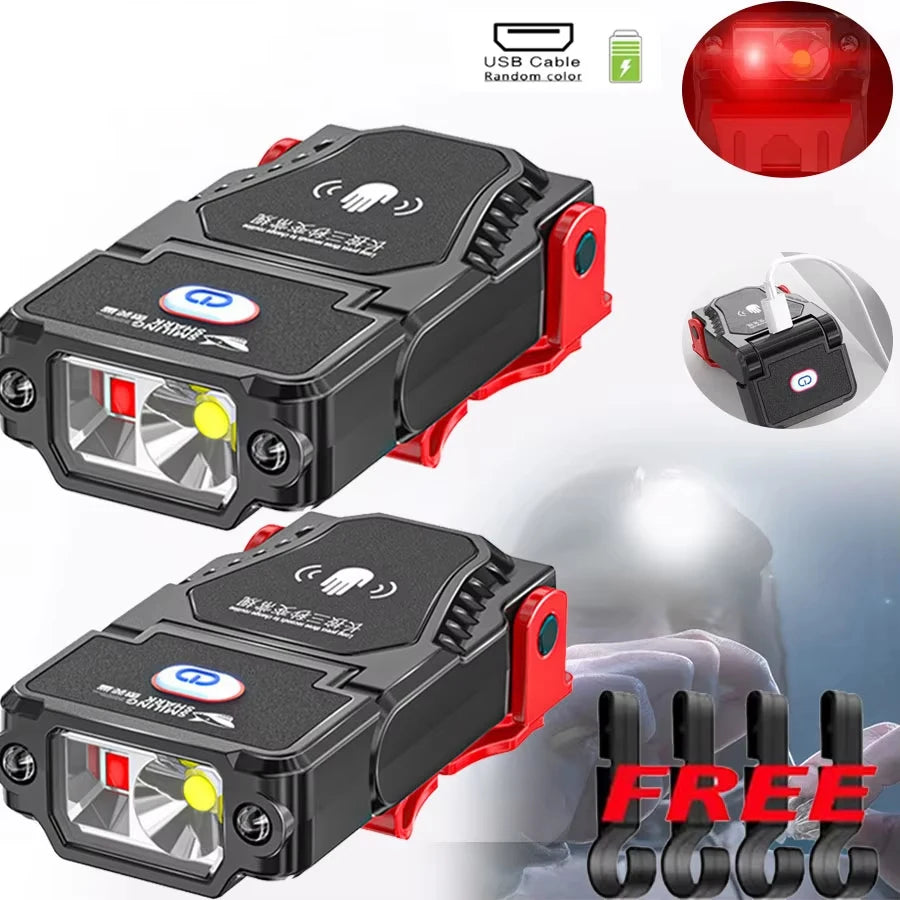 lampe torche noire rechargeable puissante 5w clips usb modernes compactes