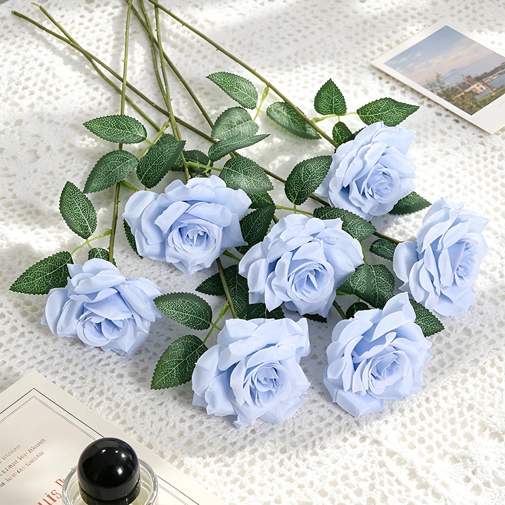 bouquet roses artificielles blanches vase cube decoration maison mariage anniversaireintérieur
