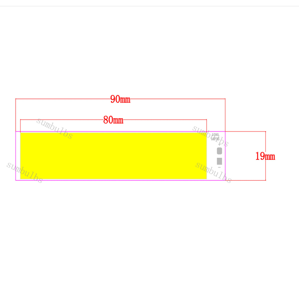 lampe led jaune gris moderne 90x80x19mm 5w 6500k 2000lm 50000h