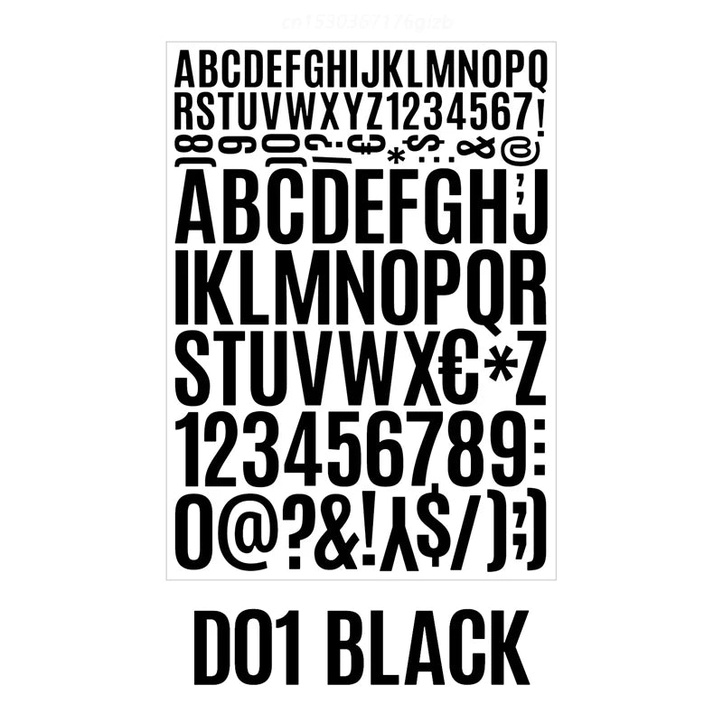 sticker autocollant lettre chiffre symbole multicolore classique deco papeterie scrapbooking journal agenda planificateur álbum