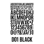 sticker autocollant lettre chiffre symbole multicolore classique deco papeterie scrapbooking journal agenda planificateur álbum