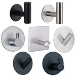 porte serviettes moderne minimaliste acier inoxydable finition polie noir argenté rondelles adhésives