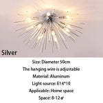suspension lumineuse or moderne branches radiales ampoules incluses 55cm 65cm 70cm