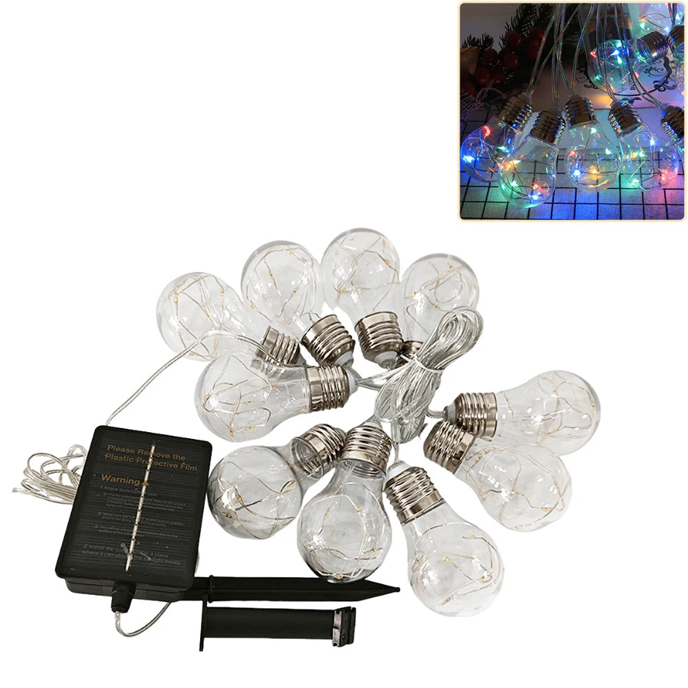 guirlande solaire transparente led multicolore decoration exterieure jardin fête mariage