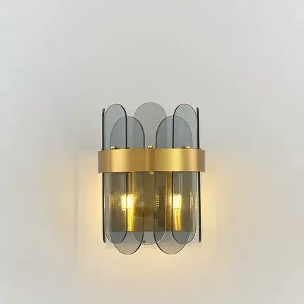 Suspension lumineuse moderne dorée transparente chaînes rondes chambre salonhôtel