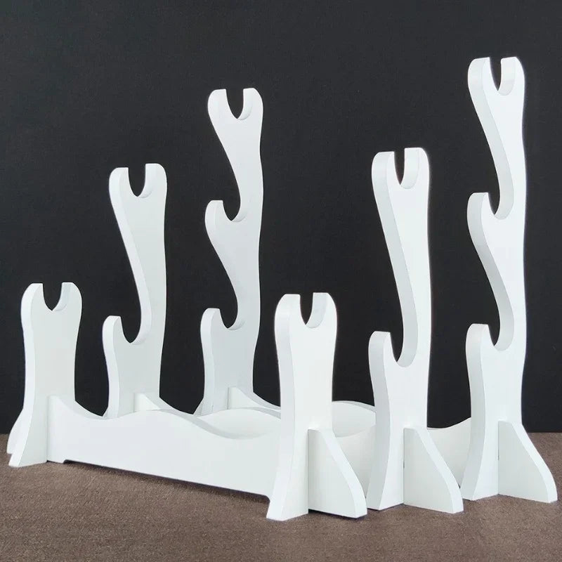présentoir mural bois blanc support sabres traditionnels moderne minimaliste trois couches trưng bày katana