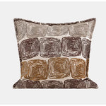 taies d'oreiller géométriques polyester beige marron classique respectueux environnement opaques maison
