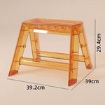 trois marches plastique transparent moderne minimaliste pieds métalliques porte ouverte poids 150kg