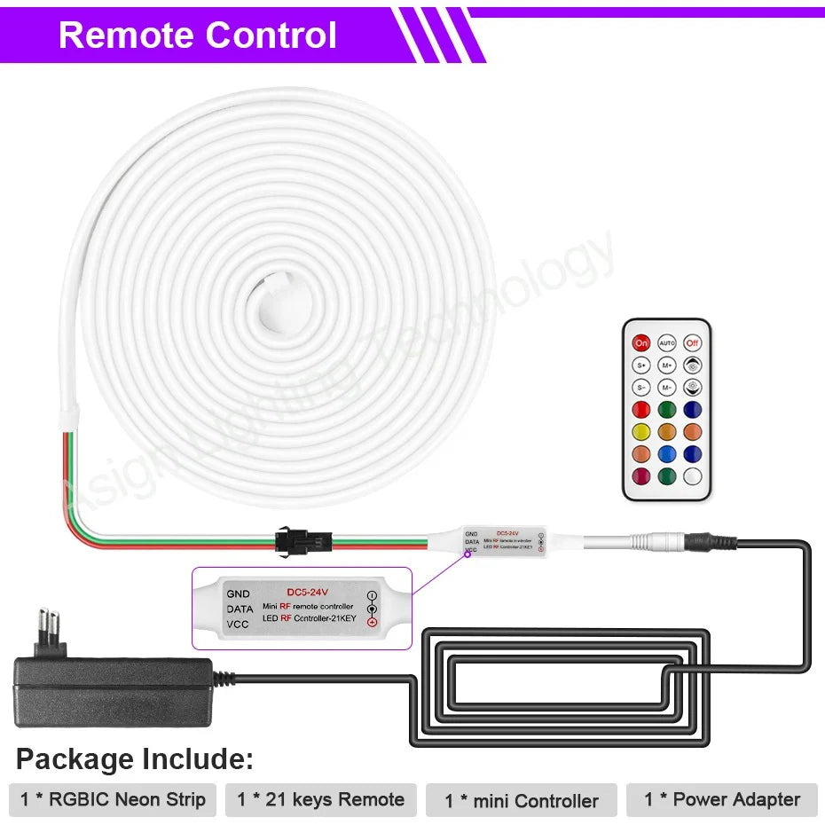ruban led flexible multicolore moderne controle wifi bluetooth 12v 96leds