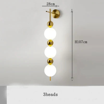 lampe murale or blanc sphères translucides moderne minimaliste led cuisine chambre coucher étude entrée
