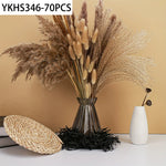 décoration maison bouquets pampas séchés naturels fibres fines rustiques beige marron blanc 40cm anniversaire