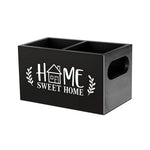 boîte rangement bois minimaliste noir blanc imprimé sweet poignées télécommandes régulateurs