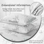 protège oreiller bambou blanc bleu jacquard moderne confortable zip machine maison deux pièces