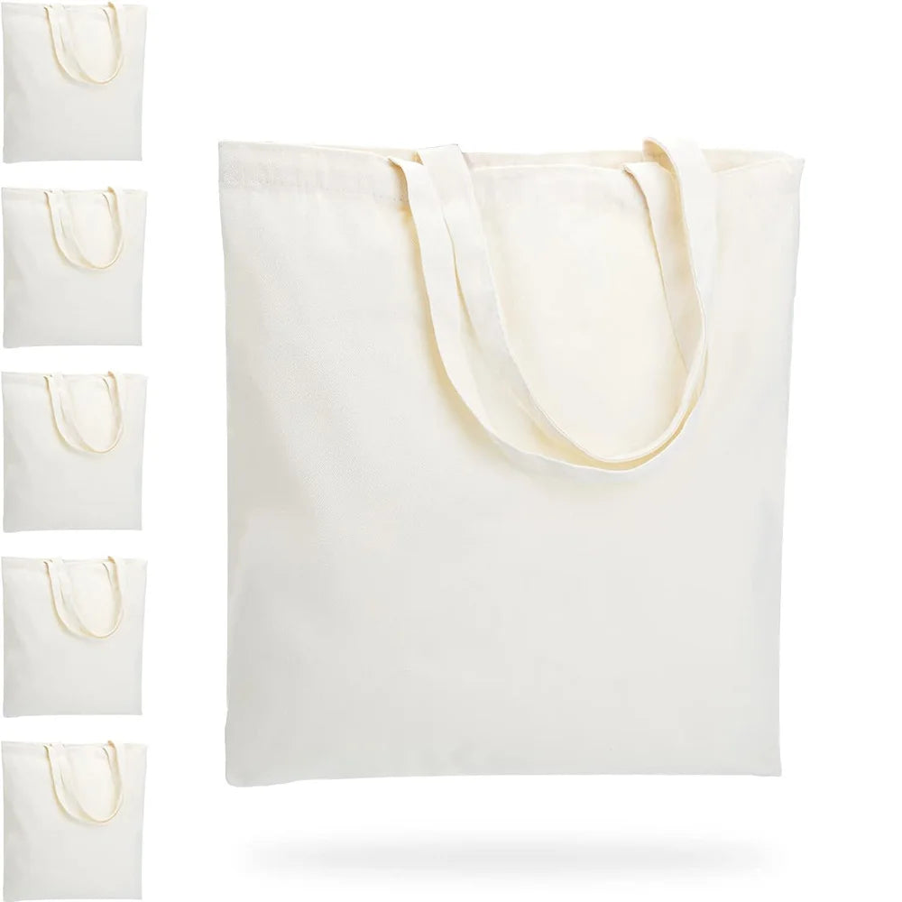 sacs toile crème anses longues capacité grande durable réutilisable cabas simple épuré porte objets