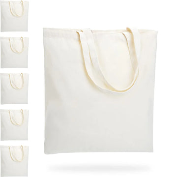 sacs toile crème anses longues capacité grande durable réutilisable cabas simple épuré porte objets