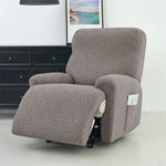 housse canapé inclinable gris jacquard moderne extensible poches fauteuil salon maison