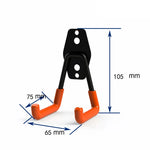 crochet mural moderne noir orange fixations vis chevilles support garage vélos équipements sport