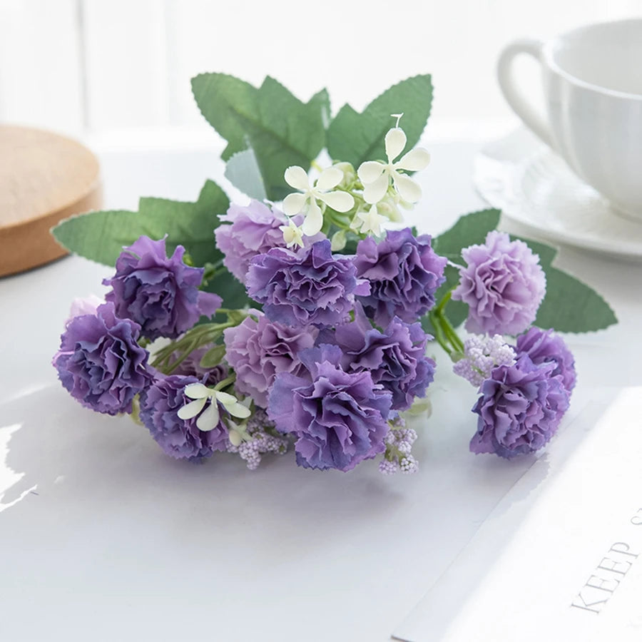bouquet fleurs artificielles mariage blanc rose violet anniversaire intérieur modernes