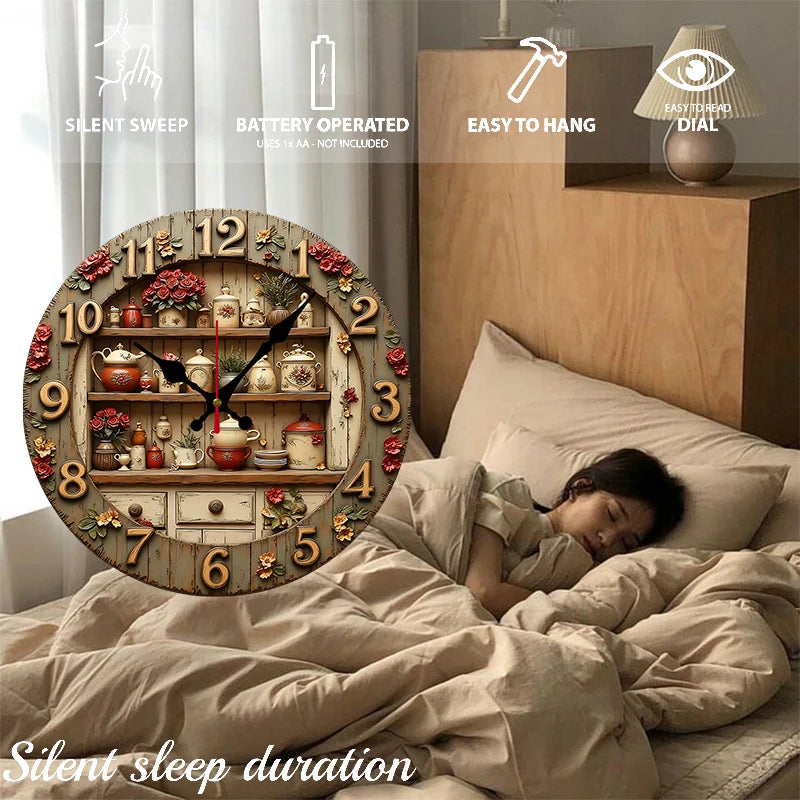 Horloge murale bois design de profil