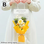 bouquet fleurs artificielles rouge jaune vert feuilles modernes élégantes décoration intérieure anniversaire saint valentin
