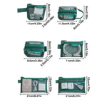 sac main vert maille moderne fermeture eclaire rangement chargeur cable boite données