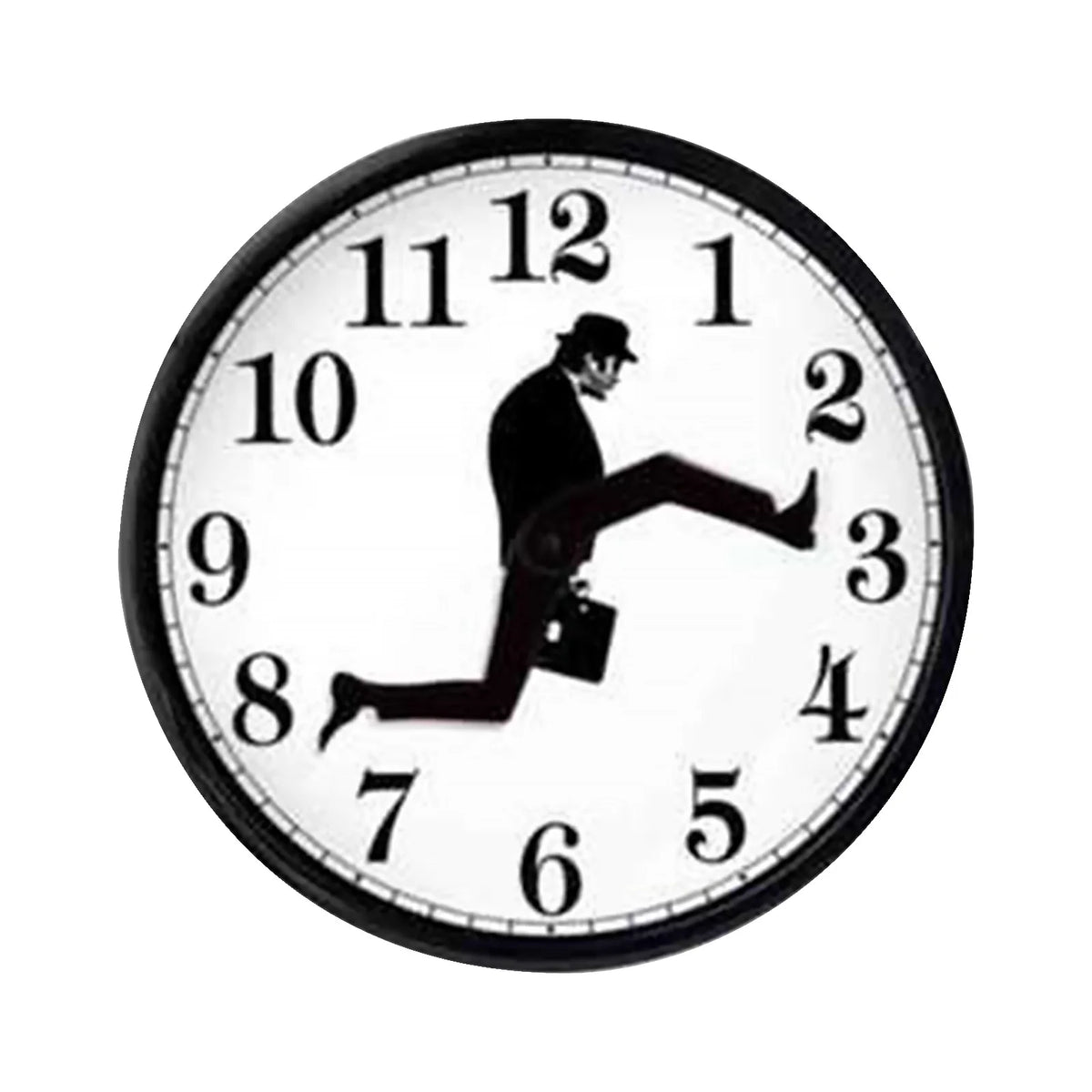 horloge murale moderne homme valise chiffres blanc noir minimaliste decoration facile