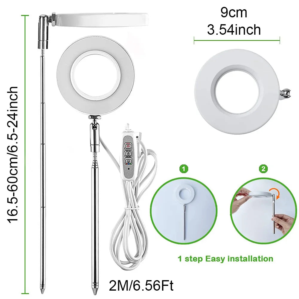 lampe led croissance plante intérieure spectre complet modes timer réglable blanc moderne