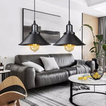 lampe suspendue industrielle noir mat salon chambre éclairage vintage rétro métal