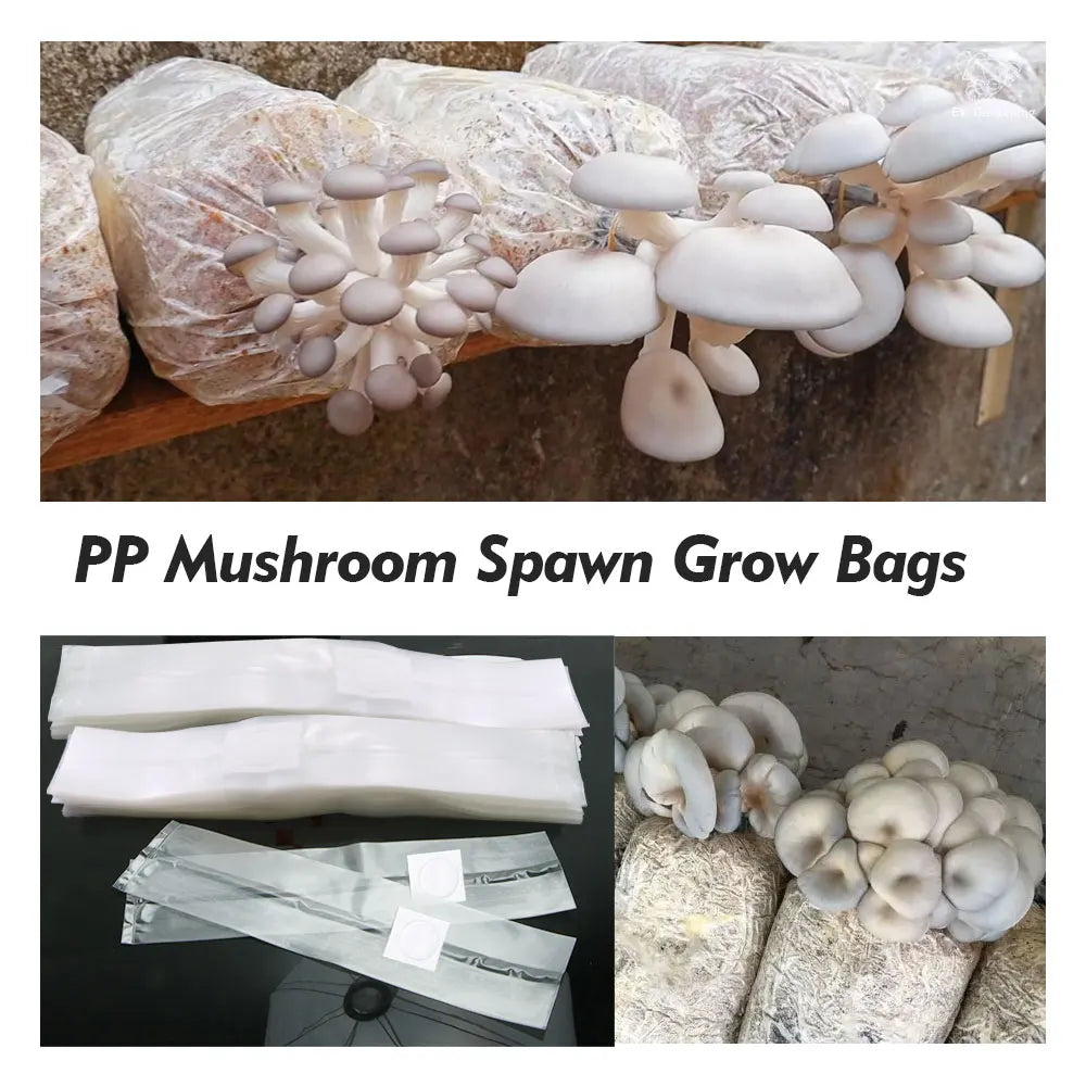 sac culture champignons blanc transparent respirant polypropylène clips fixation jardinage