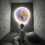 lumière murale lune moderne gris blanc relief adhésive led quotidienne chambre salon entrée