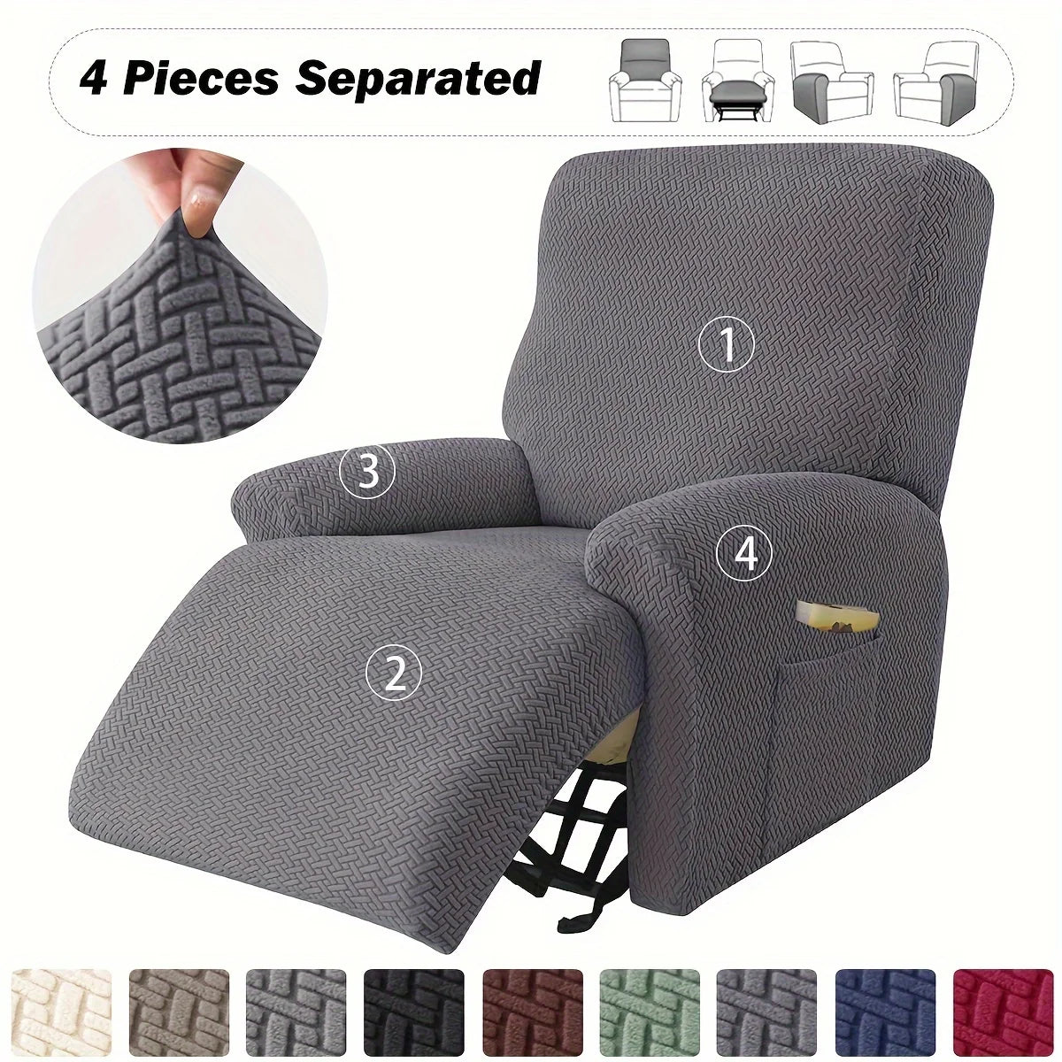 housses fauteuil gris tissu jacquard moderne élastique accueil pièces