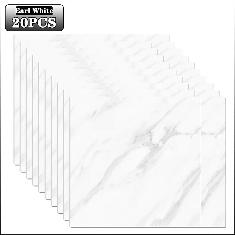 panneaux decoratifs marbre gris blanc adhesifs sol mur modernes pack 10 pieces