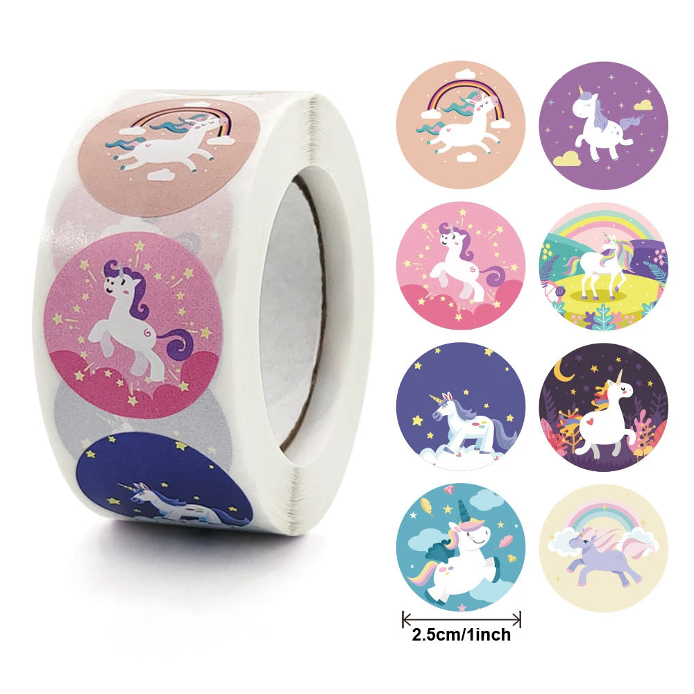 autocollants licorne arc ciel nuages fleurs adhésifs dessin animé multicolor rose blanc violet anniversaire
