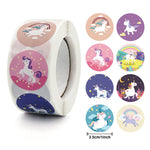 autocollants licorne arc ciel nuages fleurs adhésifs dessin animé multicolor rose blanc violet anniversaire