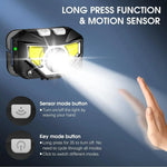 lampe frontale led rechargeable usb modes éclairage camping pêche nuit escalade chasse couleur noir