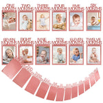 calendrier mural bébé moderne motifs textes imprimés couleurs beige rose jaune minimaliste adhésif