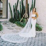 voile mariée blanc fleurs blanches classique prom wedding bohème romantique original trendy daily