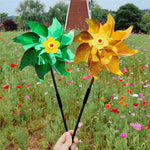 décoration extérieure moderne moulin vent lumineux points brillants couleurs vives jardin fixations incluses