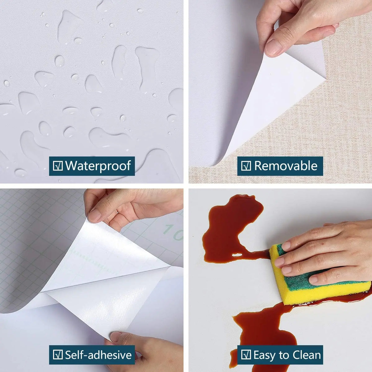 papier peint auto adhésif blanc texture lisse moderne résistant eau sans formaldéhyde