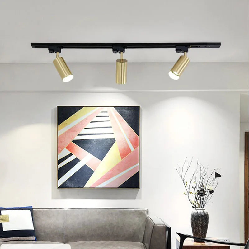 Spot LED moderne or noir conique montage surface deux sources lumineuses