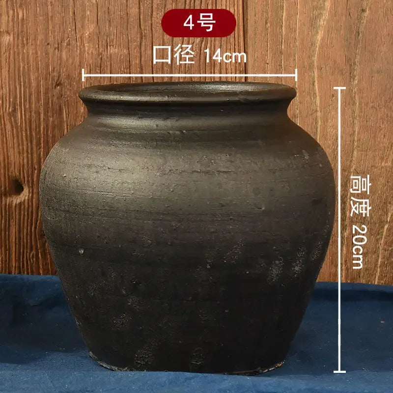 vase chinois céramique rayures ethniques fleurs artificielles vert bleu marron gris salon decoration
