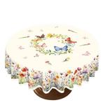 nappe fleur bleue beige lapin papillon noël halloween décoration table maison rustic