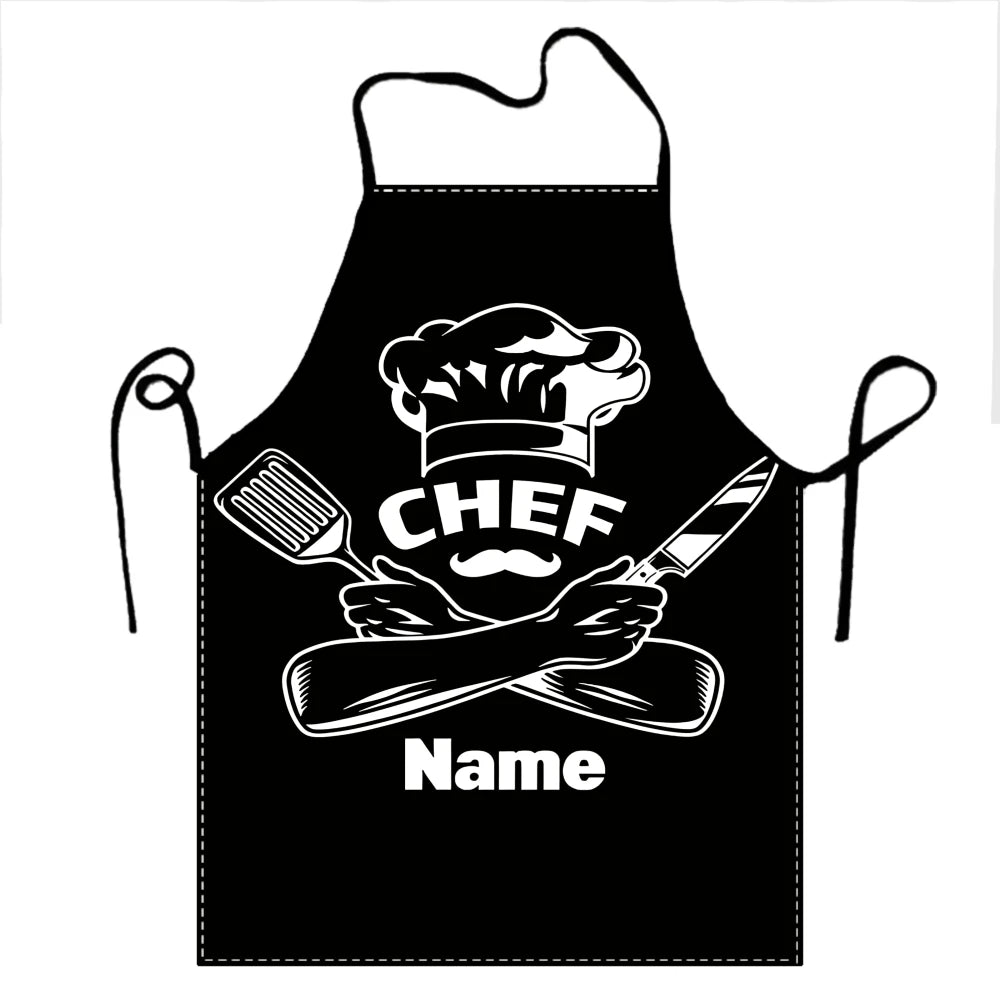tablier cuisine personnalisable noir bleu marine rouge bordeaux chapeau chef moustache couteau spatule CHEF