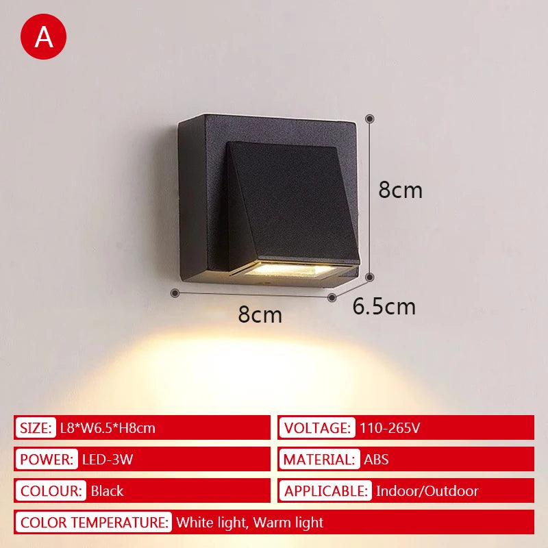 lampe murale moderne noire led ip65 étanche 85265v 2492000lm 69cm câble