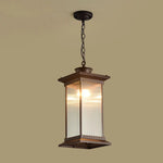 lampe suspendue marron foncé transparente classique rayures verticales chaîne salon étude chambre hall